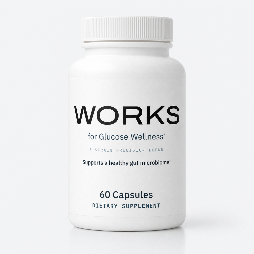 Works for Glucose Wellness bottle, front