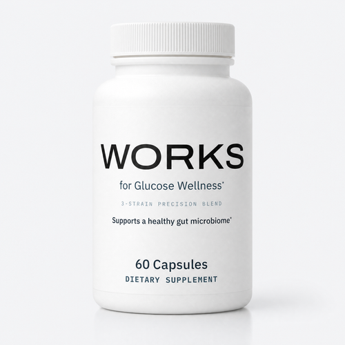 Works for Glucose Wellness bottle, front