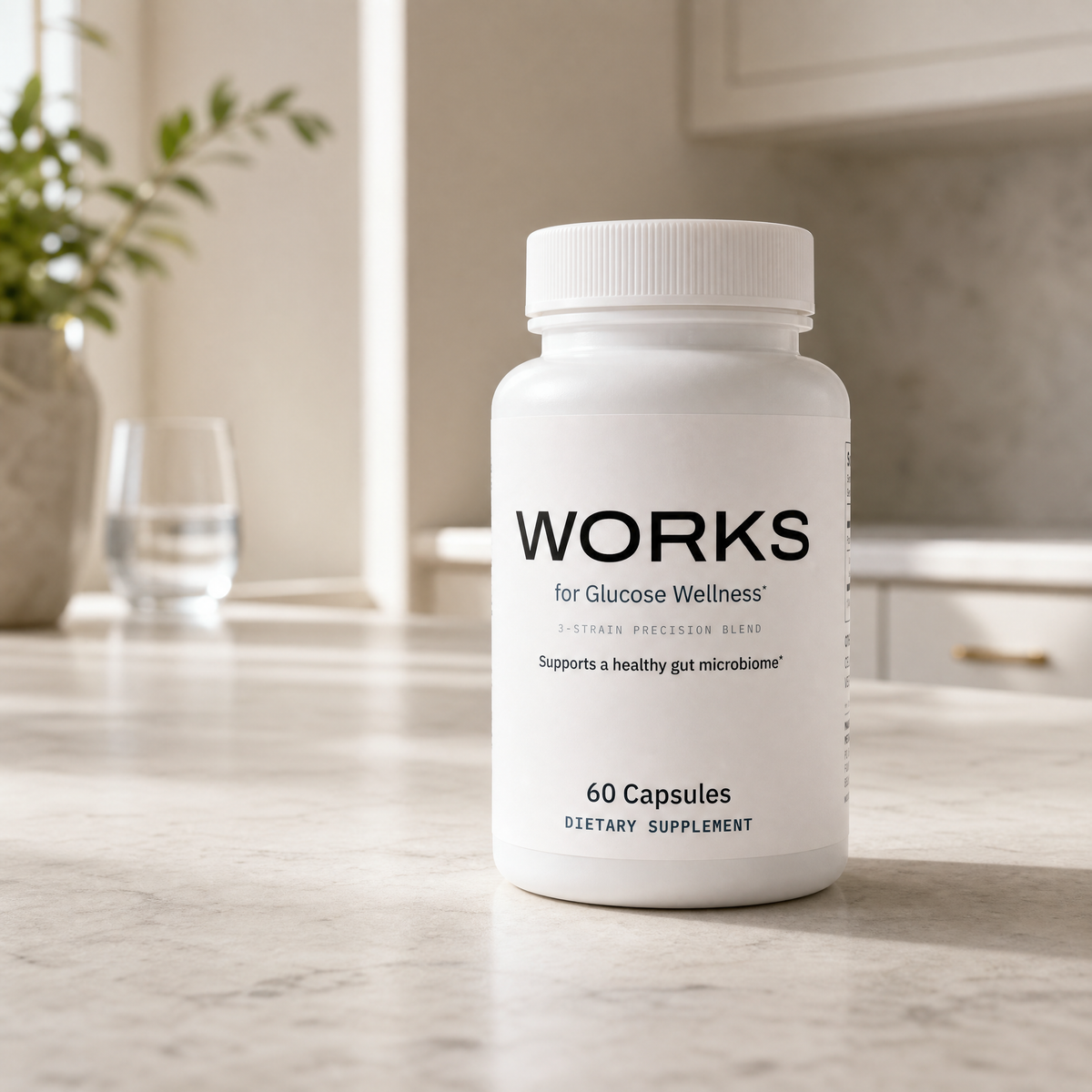 Works for Glucose Wellness bottle on a kitchen counter